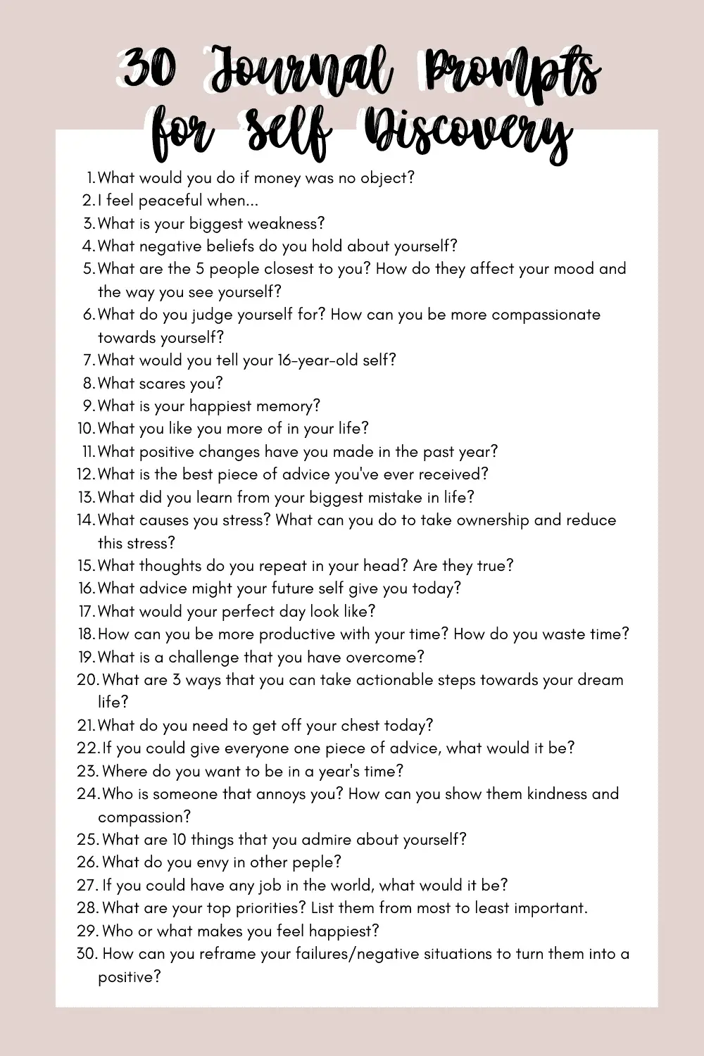 30 Journal Prompts for Self-Discovery - Emma Kate Hall